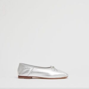 Mansur Gavriel Dream Ballerina Silver Flats US 10.5 Lambskin Metallic Leather